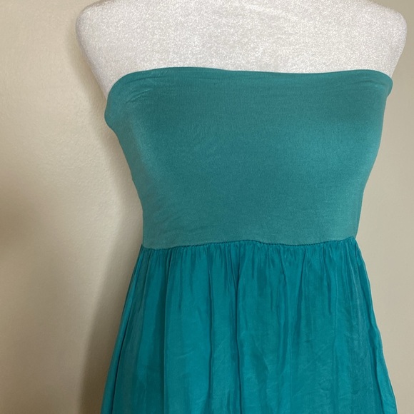 NWT! NATION LOS ANGELES SILK BLEND STRAPLESS GRADIENT MIDI DRESS - Size XS - Picture 3 of 7